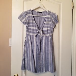 Mini skater dress with a tie front